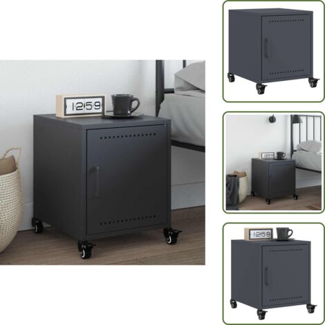 Mueble - vidaXL Mesita de noche acero gris antracita 36x39x43,5 cm - Diseño elegante