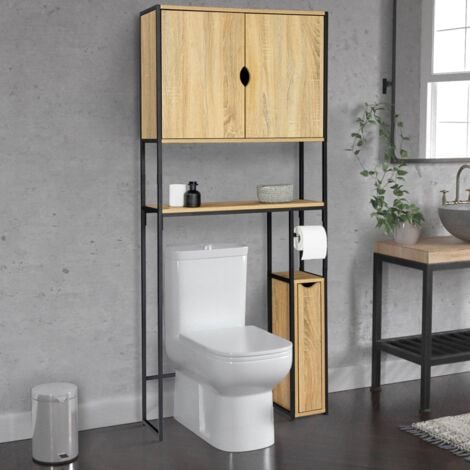 Mueble WC 3 en 1 con armarios de diseño industrial DETROIT