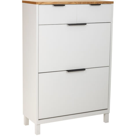 Mueble zapatero 2 cajones y 2 puertas 80x33x120,5h cm