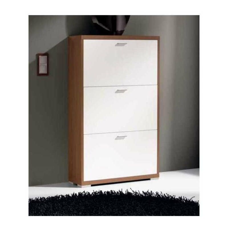 

Mueble zapatero mod. 505 3 trampones 3 colores combinados 70 cm(ancho) 116 cm(altura) 24 cm(fondo) Color BLANCO CON FRENTE LACADO