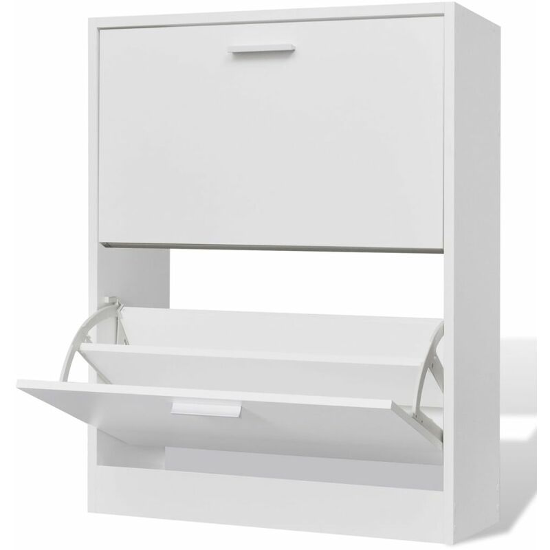 

Mueble zapatero blanco con 2 compartimentos