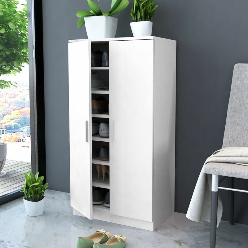 

Mueble zapatero blanco con 7 estantes