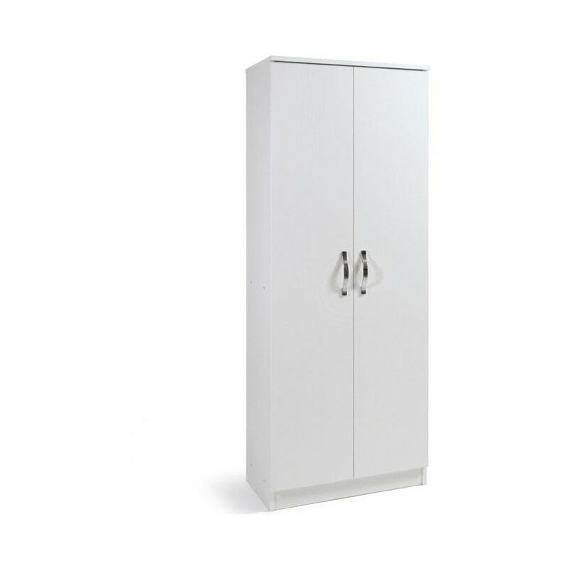 Argonauta - Mueble zapatero blanco con dos puertas multiusos 6 baldas cm182x71x38