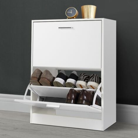 Mueble zapatero blanco de 2 puertas KLARK