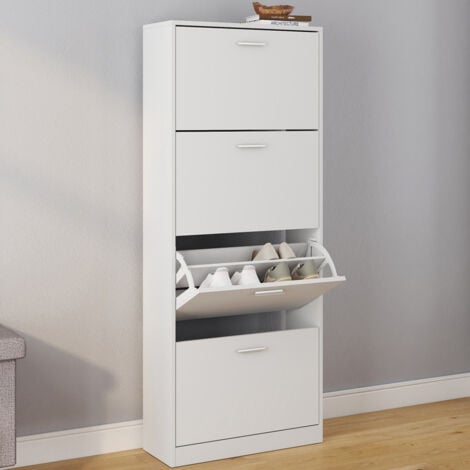 Mueble zapatero blanco de 4 puertas KLARK