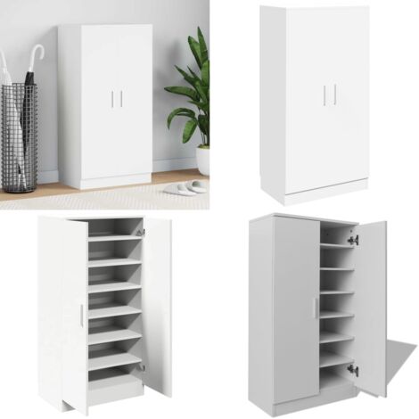 Mueble zapatero con 7 estantes blanco - Almacenamiento de zapatos - Muebles modernos