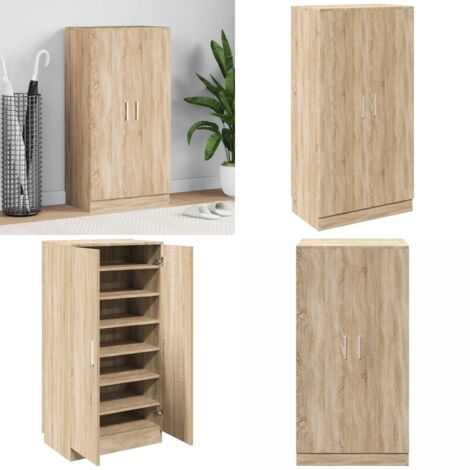 Mueble zapatero con 7 estantes color roble - Estantes para zapatos - Almacenamiento de zapatos