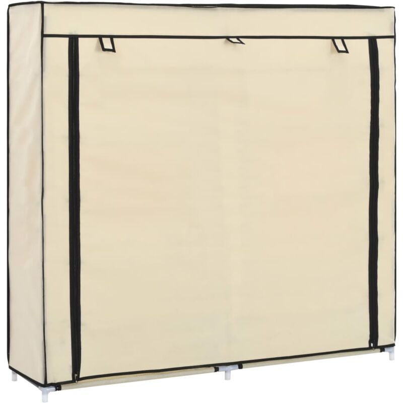 

vidaXL Mueble zapatero con funda de tela color crema 115x28x110 cm - Crema