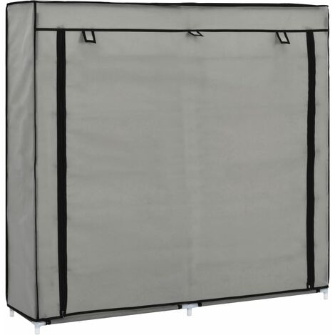 Mueble zapatero con funda de tela gris 115x28x110 cm vidaXL