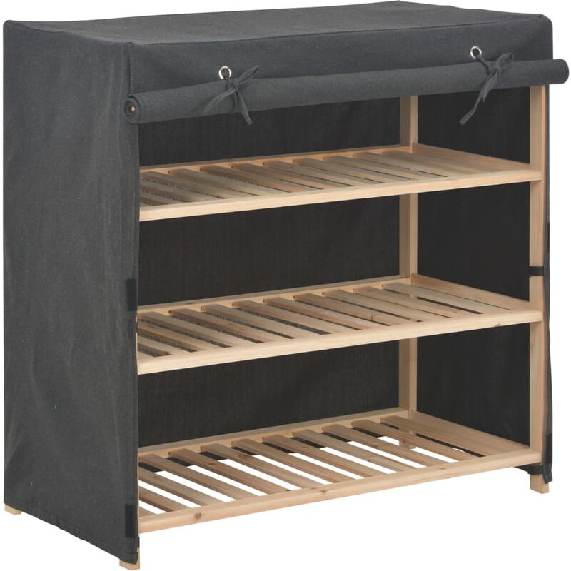 

Mueble zapatero con funda de tela gris 79x40x80 cm
