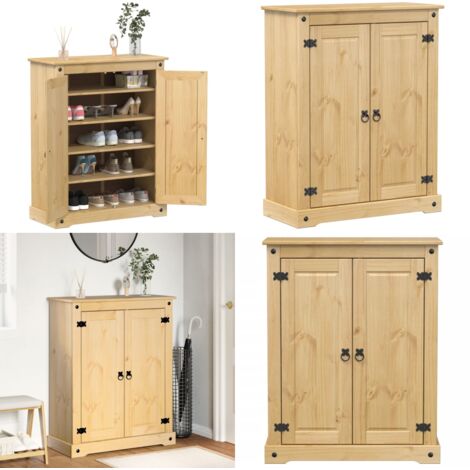 Mueble zapatero Corona madera maciza de pino 86x38,5x108 cm - Mueble de pino - Mueble de corona