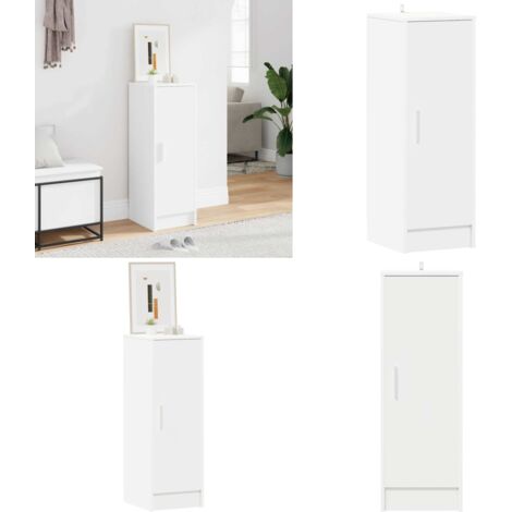 Mueble zapatero de aglomerado blanco 32x35x92 cm - Mueble de almacenamiento - Estantes para zapatos