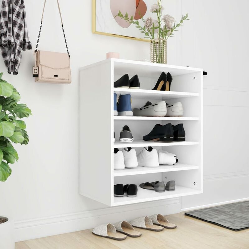 

Mueble zapatero de aglomerado blanco 60x35x70 cm