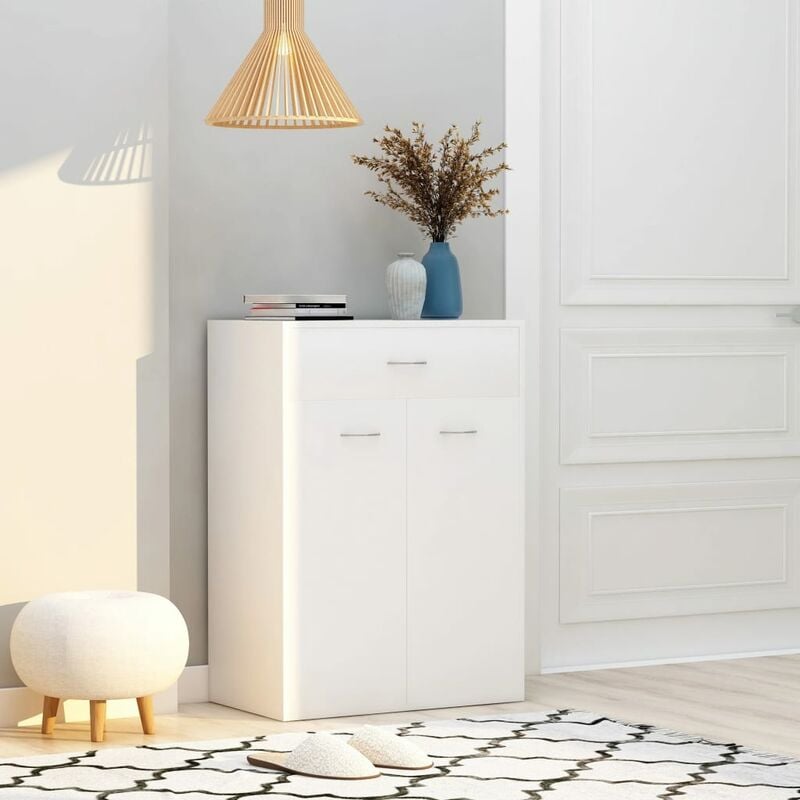 

Mueble zapatero de aglomerado blanco 60x35x84 cm - Blanco