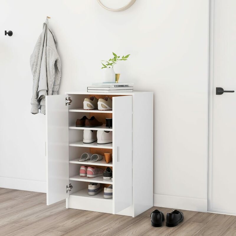 

Mueble zapatero de aglomerado blanco 60x35x92 cm