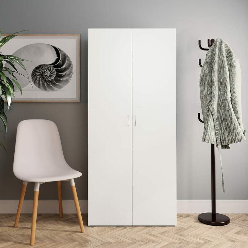 

Mueble zapatero de aglomerado blanco 80x35,5x180 cm