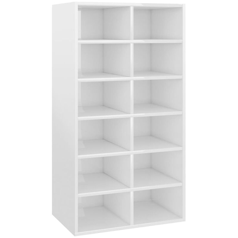 

Vidaxl - Mueble zapatero de aglomerado blanco brillante 54x34x100 cm - Blanco