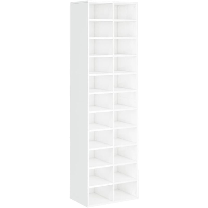 

Mueble zapatero de aglomerado blanco brillante 54x34x183 cm - Blanco - Vidaxl