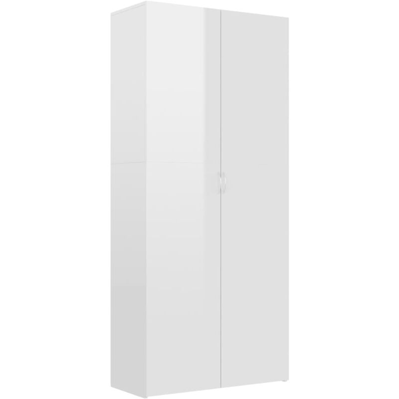 

vidaXL Mueble zapatero de aglomerado blanco brillante 80x35,5x180 cm - Blanco