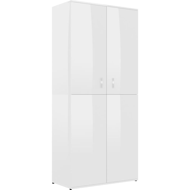 

Mueble zapatero de aglomerado blanco brillante 80x39x178 cm - Blanco - Vidaxl