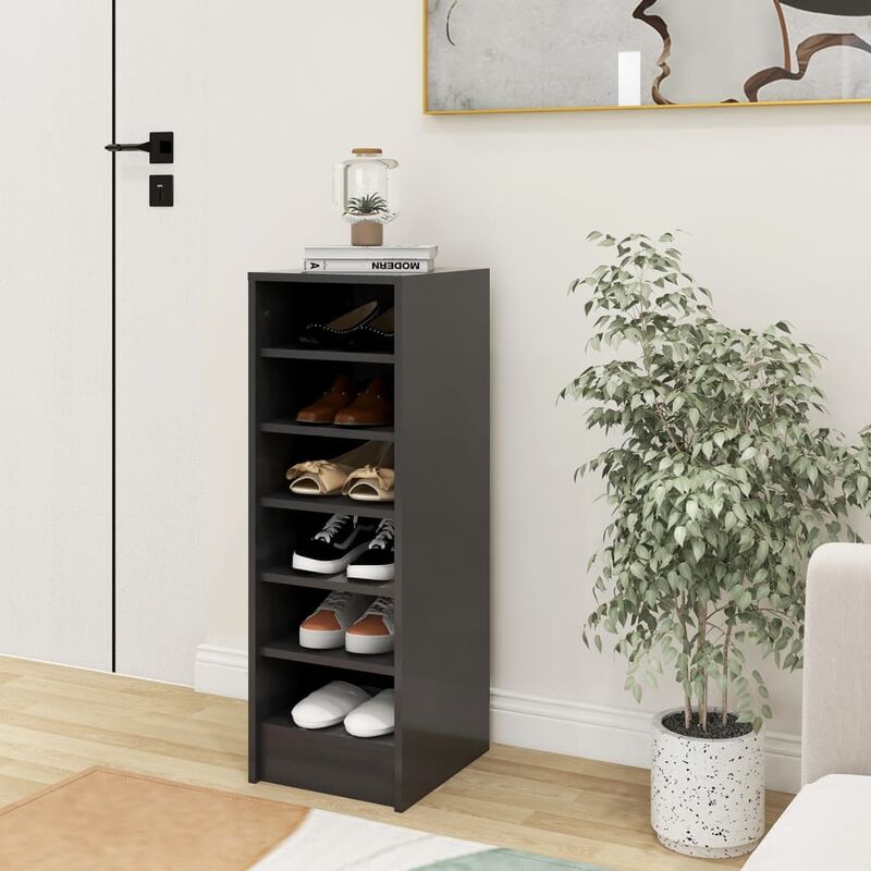 

Mueble zapatero de aglomerado gris 31,5x35x90 cm