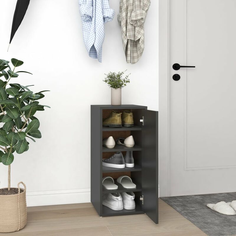 

Mueble zapatero de aglomerado gris 32x35x70 cm