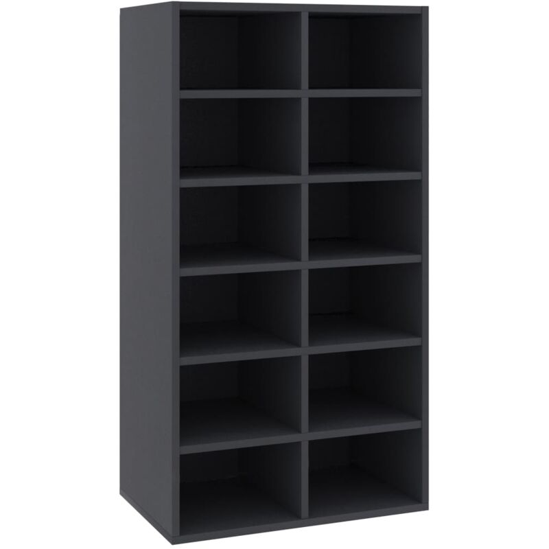 

vidaXL Mueble zapatero de aglomerado gris 54x34x100 cm - Gris