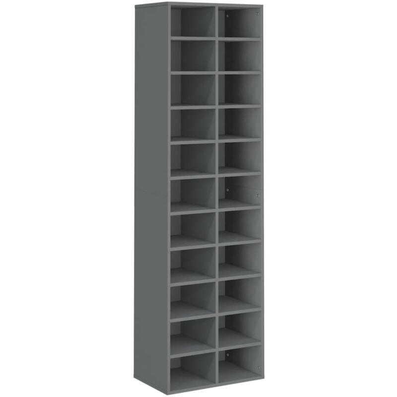 

Mueble zapatero de aglomerado gris 54x34x183 cm - Gris - Vidaxl