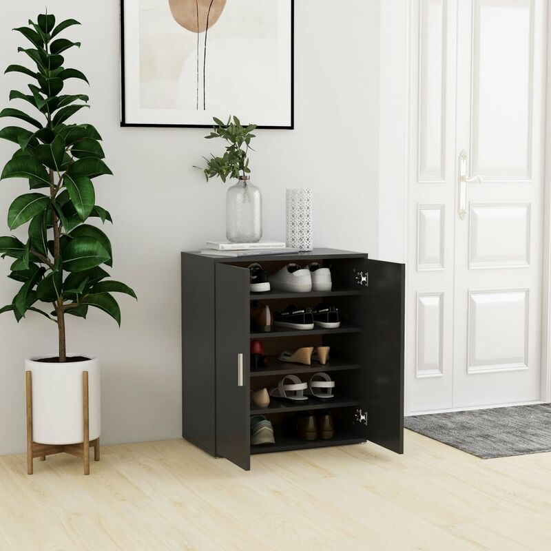 

Mueble zapatero de aglomerado gris 60x35x70 cm