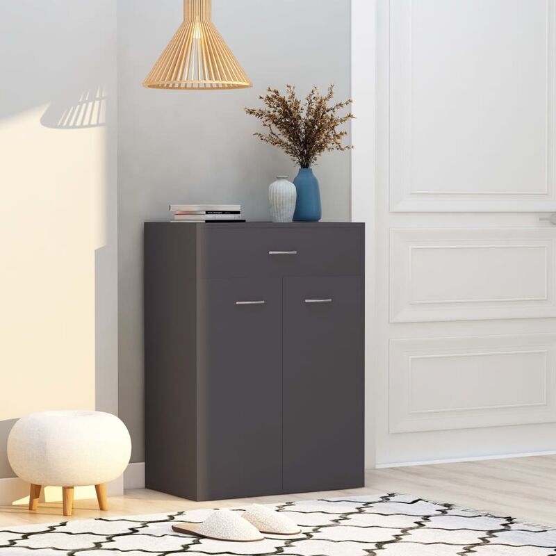 

Mueble zapatero de aglomerado gris 60x35x84 cm