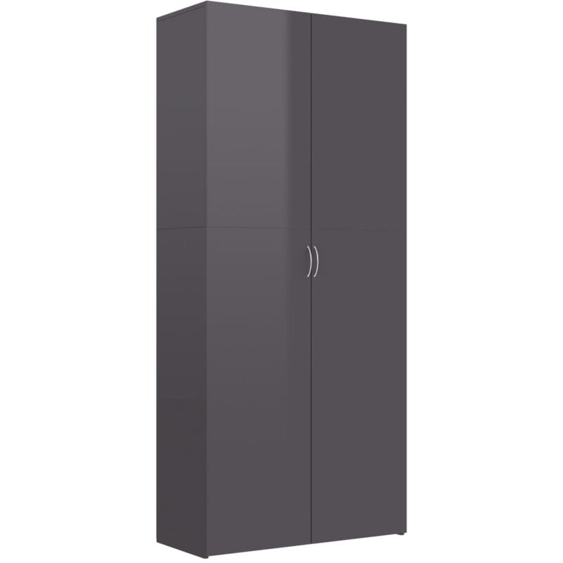 

Mueble zapatero de aglomerado gris brillante 80x35,5x180 cm - Gris - Vidaxl