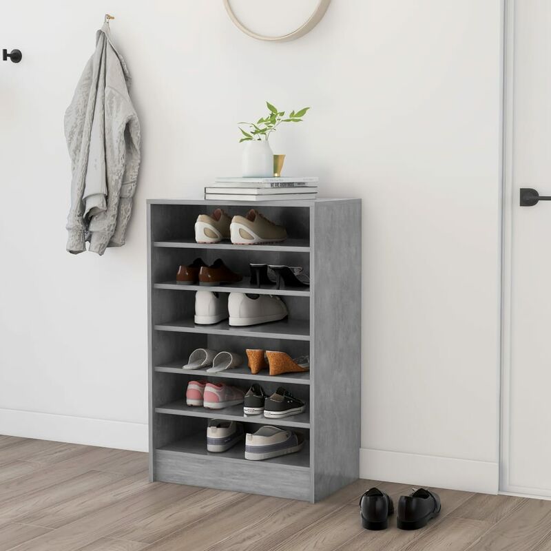 

Mueble zapatero de aglomerado gris hormigón 60x35x92 cm