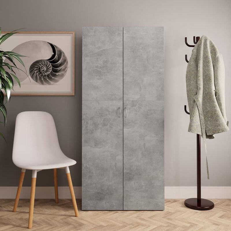 

Mueble zapatero de aglomerado gris hormigon 80x35,5x180 cm