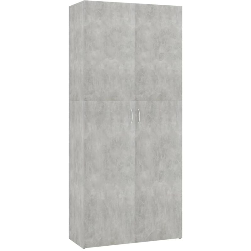 

Mueble zapatero de aglomerado gris hormigón 80x35,5x180 cm - Gris - Vidaxl