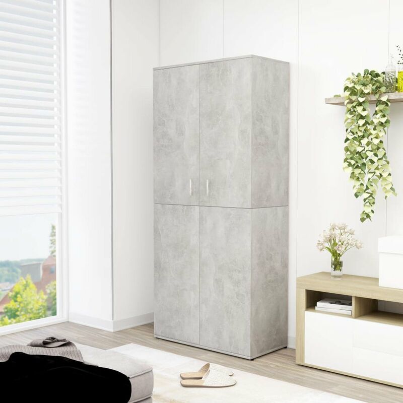 

Mueble zapatero de aglomerado gris hormigon 80x39x178 cm