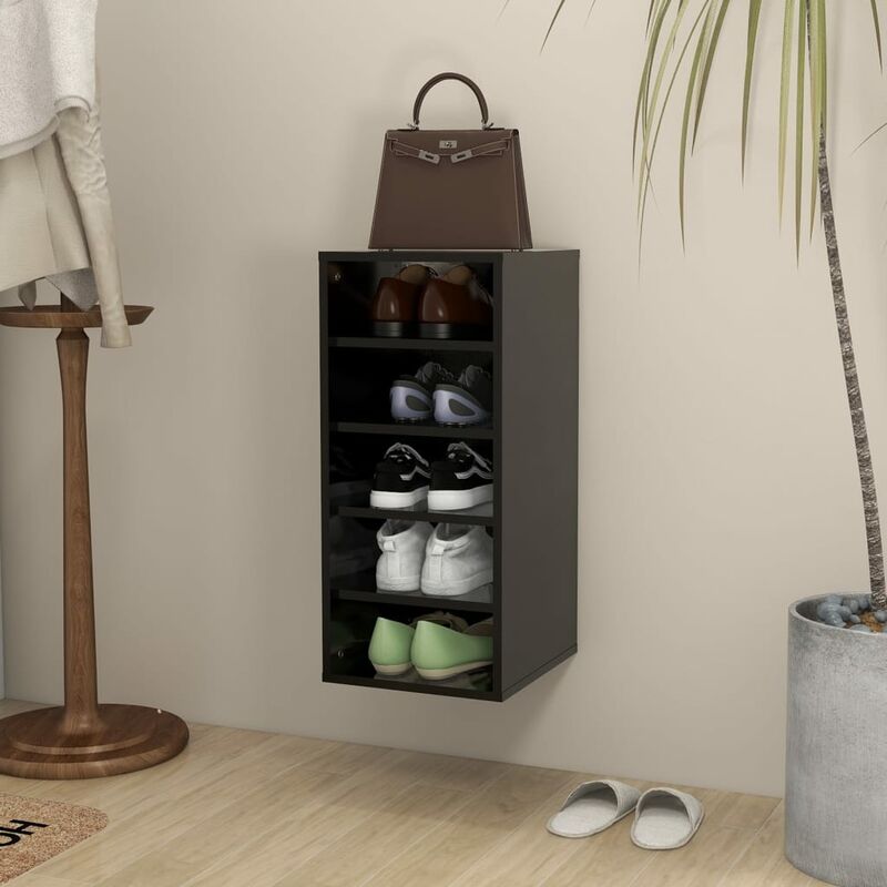 

Mueble zapatero de aglomerado negro 31,5x35x70 cm