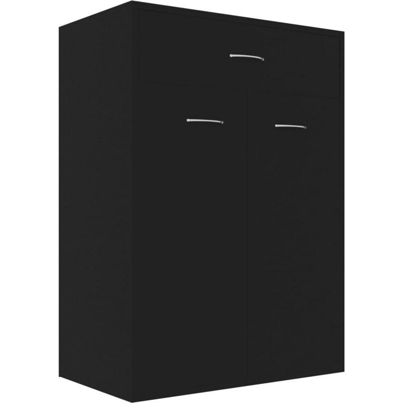 

vidaXL Mueble zapatero de aglomerado negro 60x35x84 cm - Negro