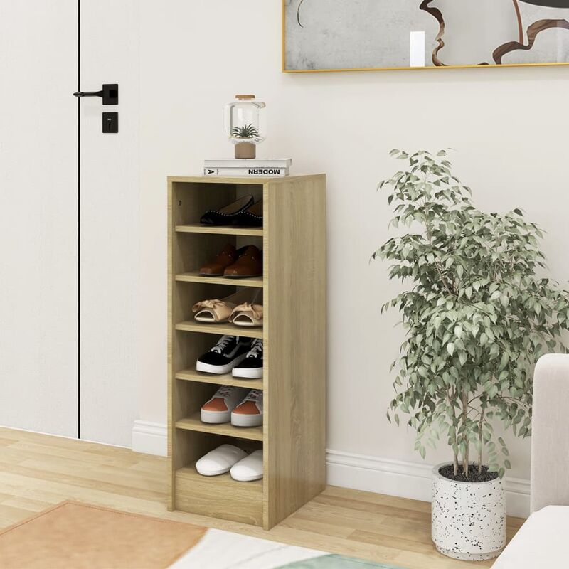 

Mueble zapatero de aglomerado roble Sonoma 31,5x35x90 cm