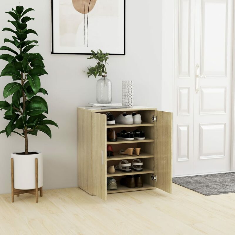 

Mueble zapatero de aglomerado roble Sonoma 60x35x70 cm