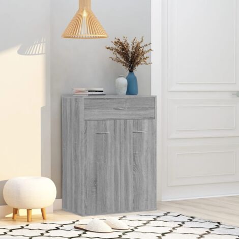 Mueble zapatero de madera contrachapada gris  60x35x84 cm