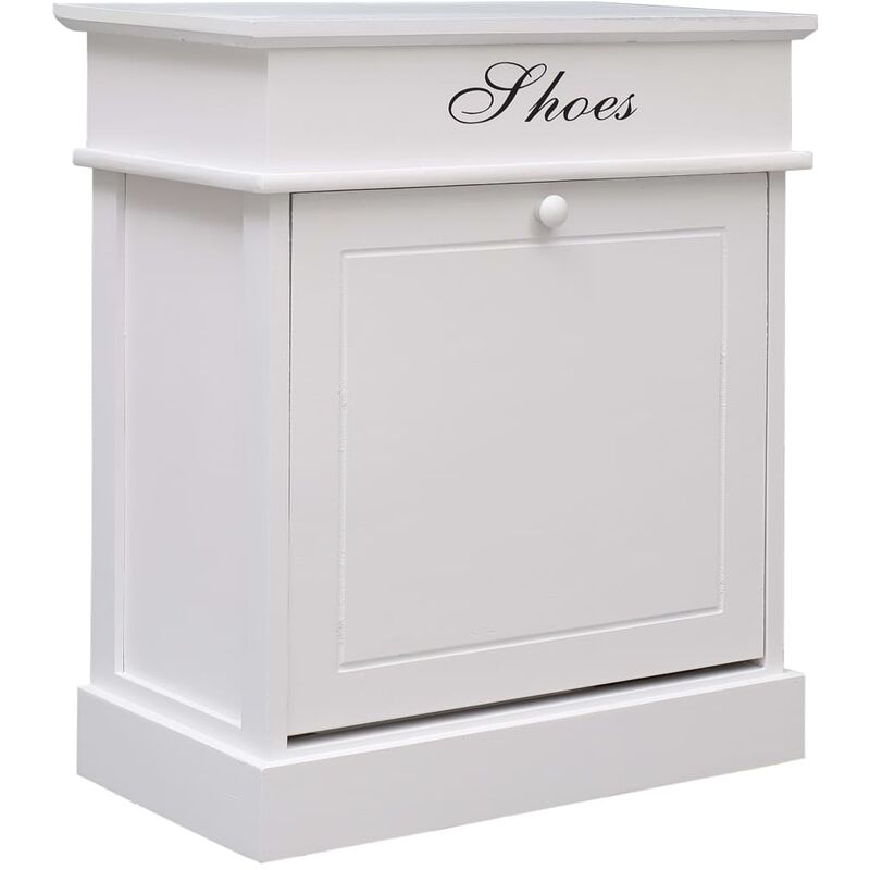 

Mueble zapatero de madera de Paulownia blanco 50x28x58 cm - Blanco