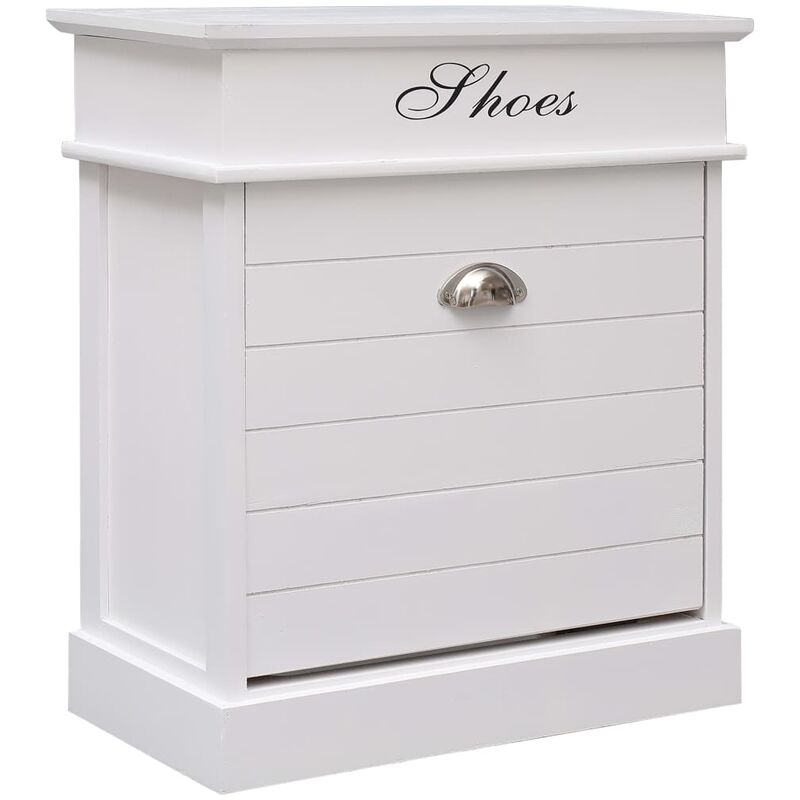 

Mueble zapatero de madera de Paulownia blanco 50x28x58 cm - Blanco