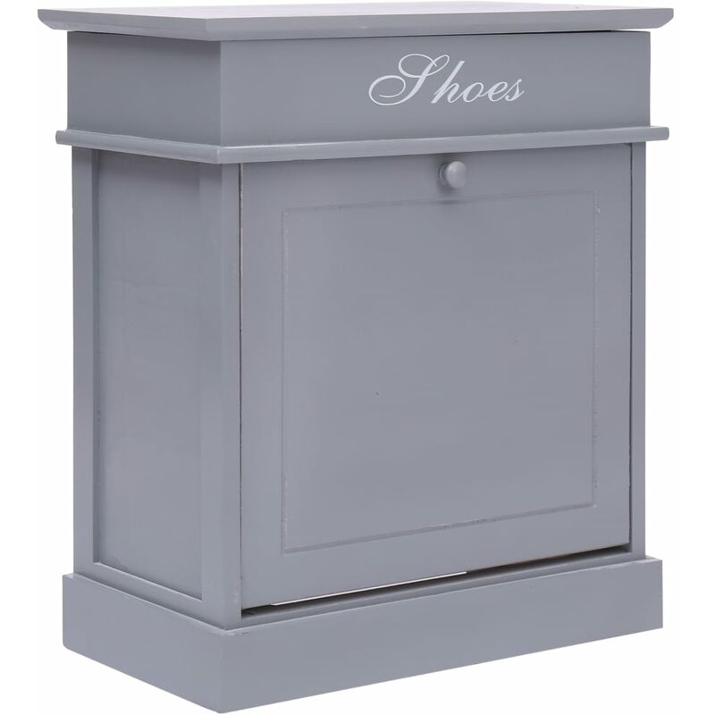

Mueble zapatero de madera de Paulownia gris 50x28x58 cm