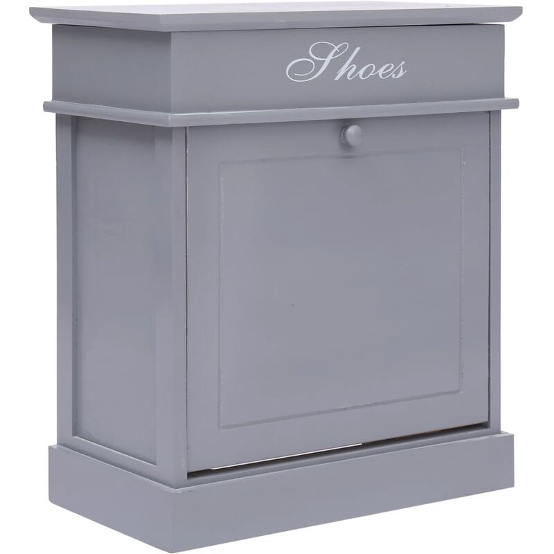 

Mueble zapatero de madera de Paulownia gris 50x28x58 cm - Gris