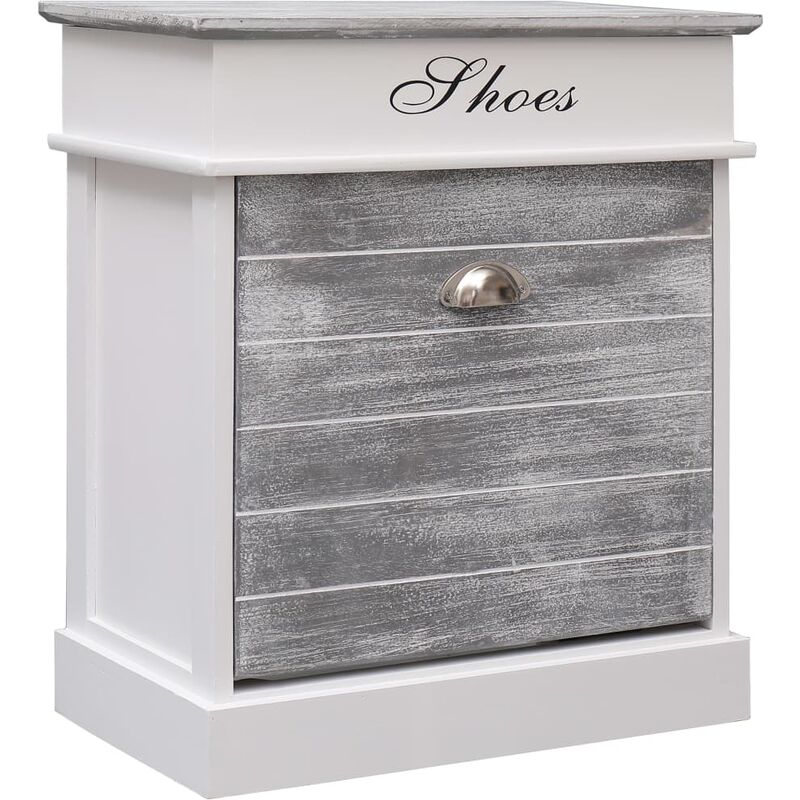 

Mueble zapatero de madera de Paulownia gris 50x28x58 cm - Gris