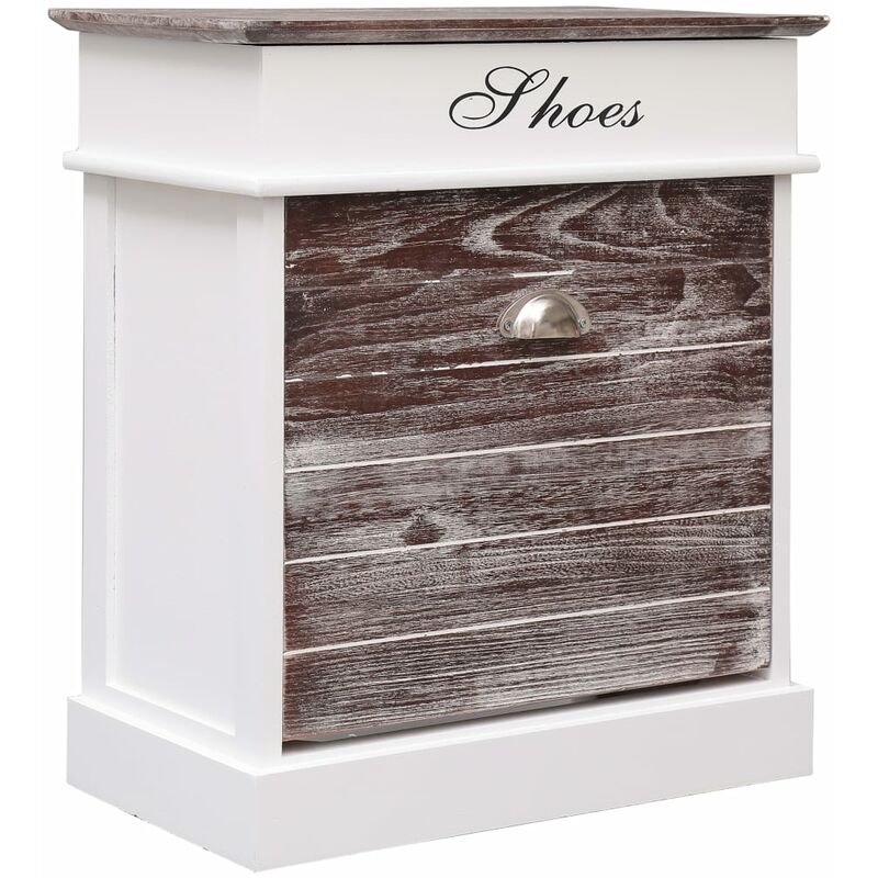 

Mueble zapatero de madera de Paulownia marrón 50x28x58 cm - Marrón