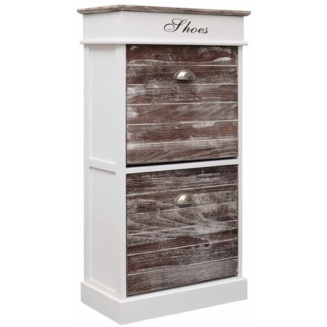 Mueble zapatero de madera de Paulownia marrón 50x28x98 cm vidaXL
