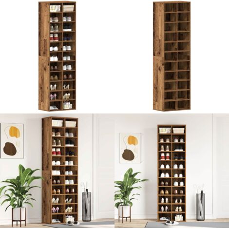 Mueble zapatero de madera ingeniería 54x34x183cm - Muebles de madera - Almacenamiento de zapatos