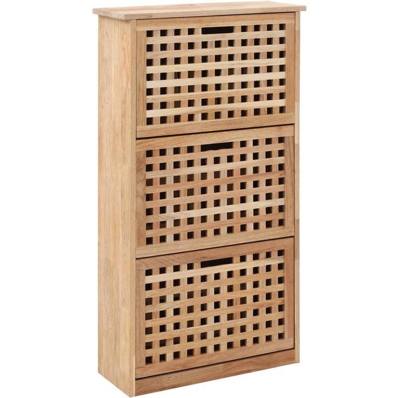 

Mueble zapatero de madera maciza de nogal 55x20x104 cm - Marrón