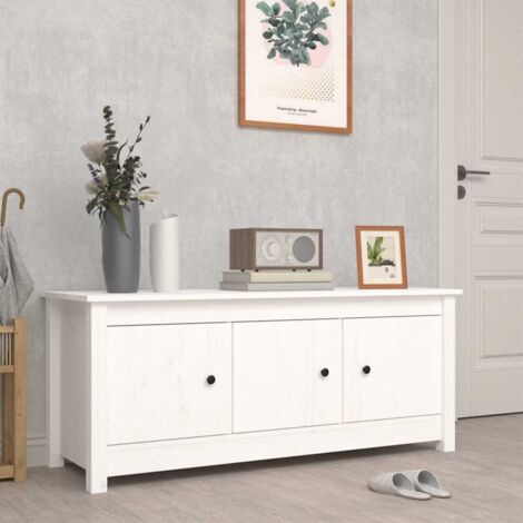 Mueble zapatero de madera maciza de pino  110x38x45,5 cm
